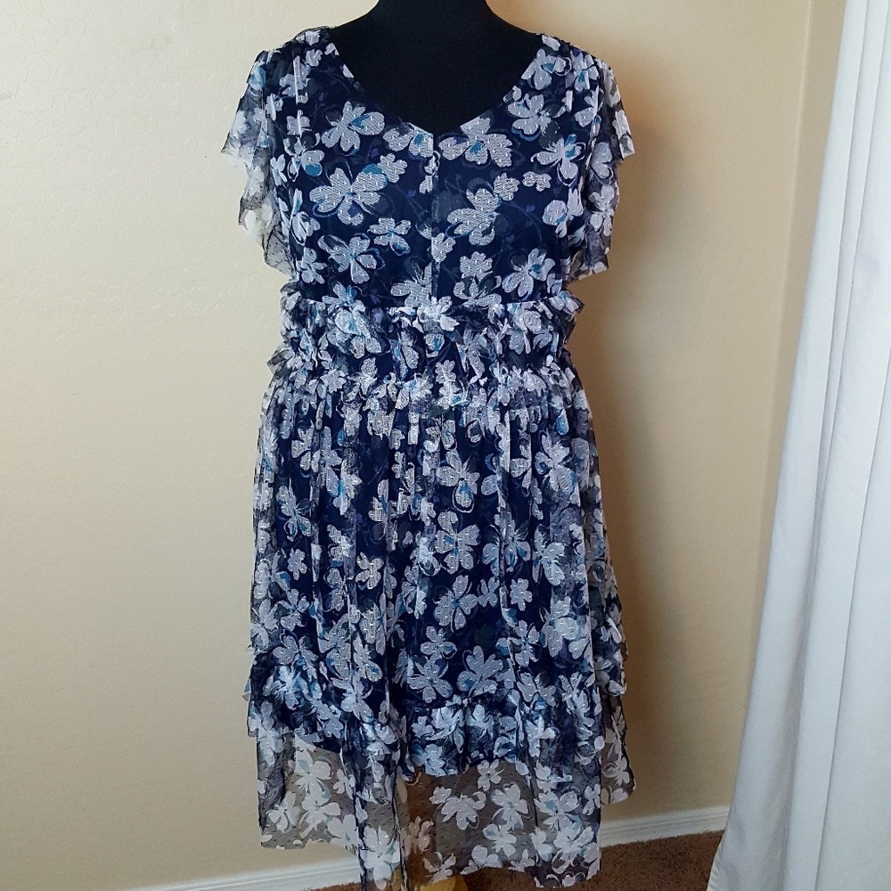 💜 Lane Bryant Mesh Fit & Flare Dress